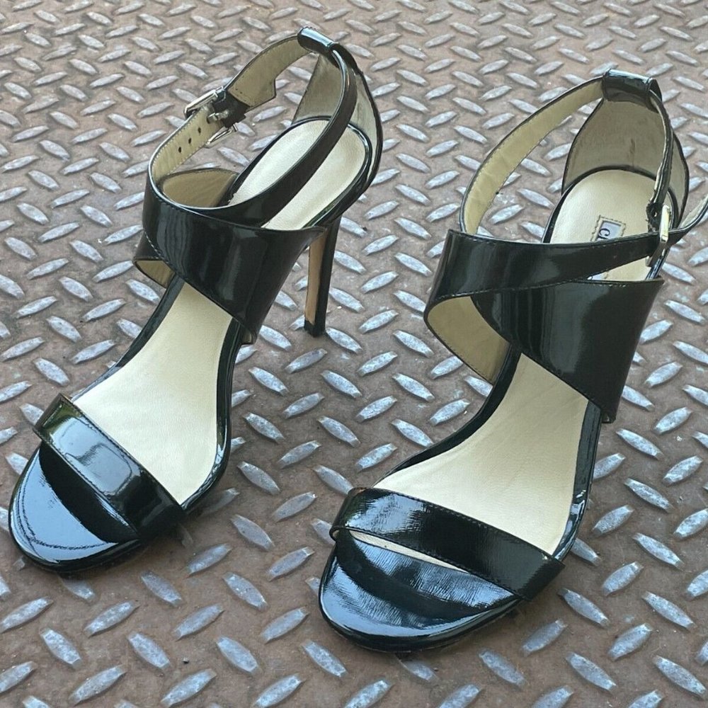 Charles David Women Heel Black Patent Leather Upper Sandal Strappy Shoes Size 7 - Picture 3 of 9